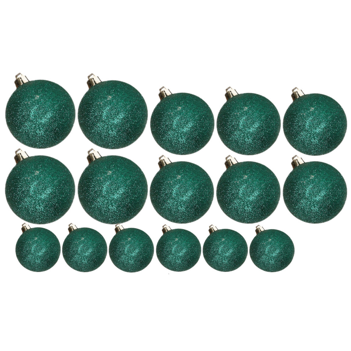 Kerstversiering set glitter kerstballen petrol blauw 6 8 10 cm pakket van 50x stuks