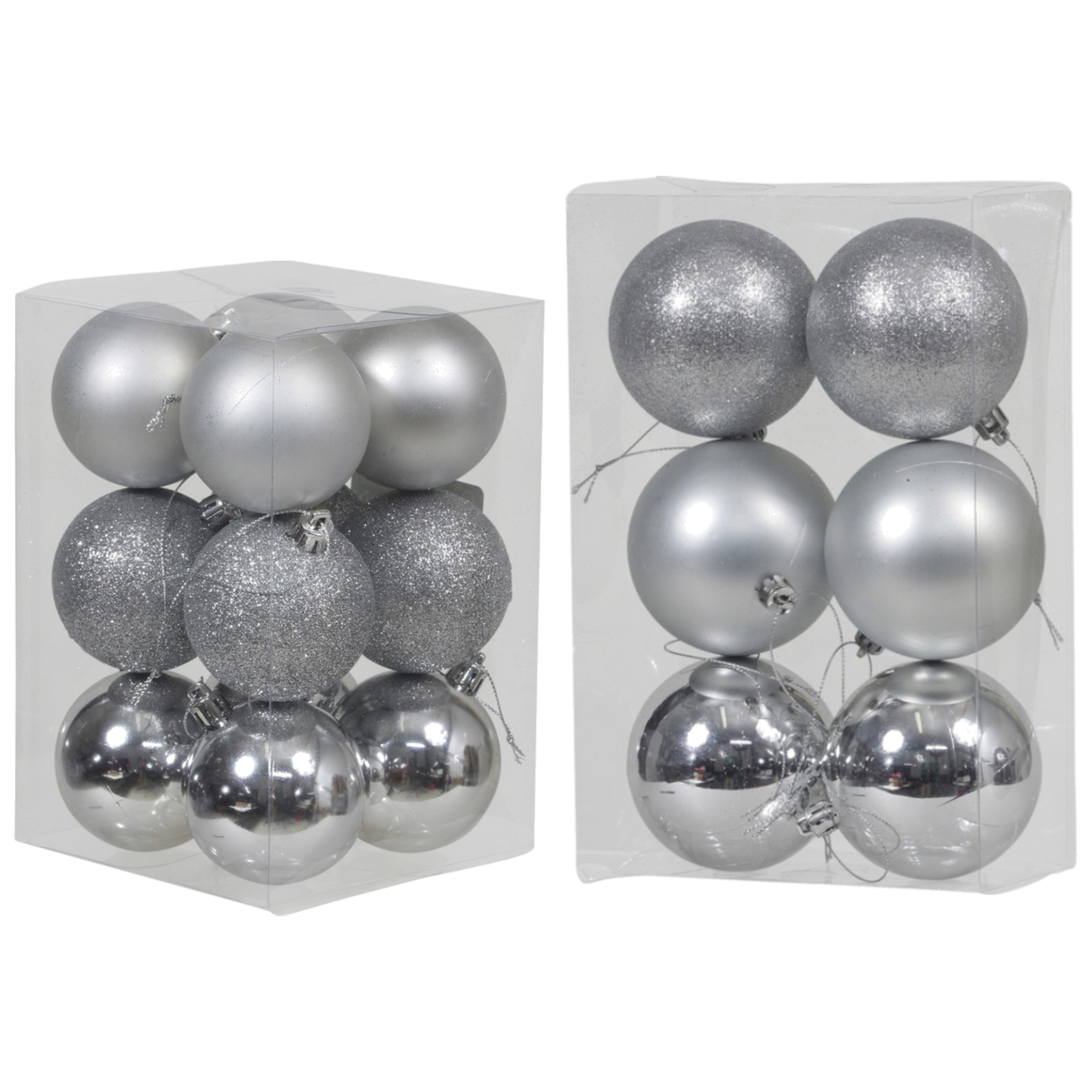 Kerstversiering set kerstballen zilver 6 8 cm pakket van 36x stuks