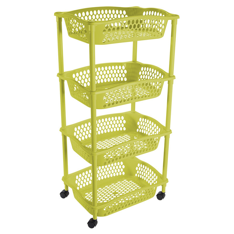 Keuken opberg trolleys-roltafels met 4 manden 86 cm groen