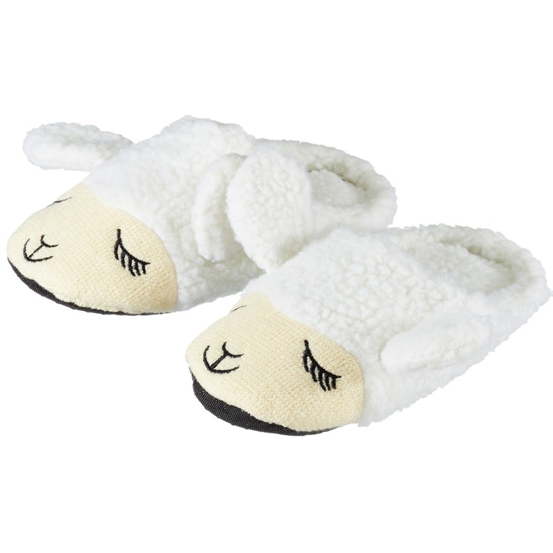 Kinder dieren pantoffels/sloffen lama/alpaca wit slippers 34/35 -