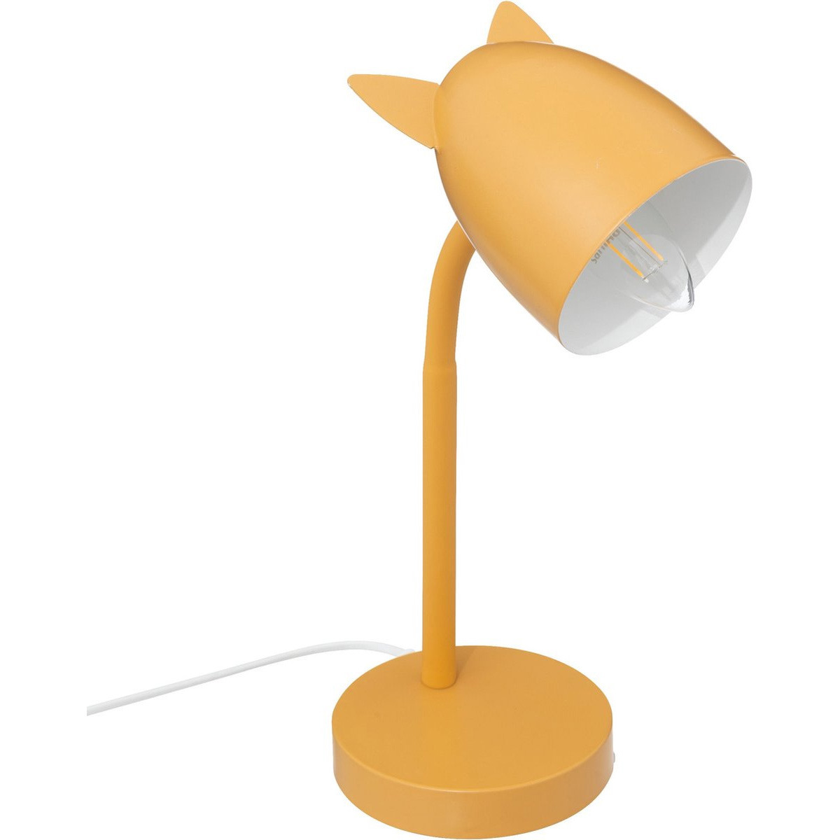 Kinderkamer bureaulamp met oortjes geel metaal 18 x 12,5 x 31 cm tafellamp