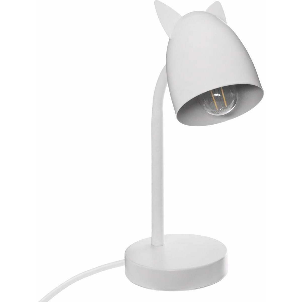 Kinderkamer bureaulamp met oortjes wit metaal 18 x 12,5 x 31 cm tafellamp