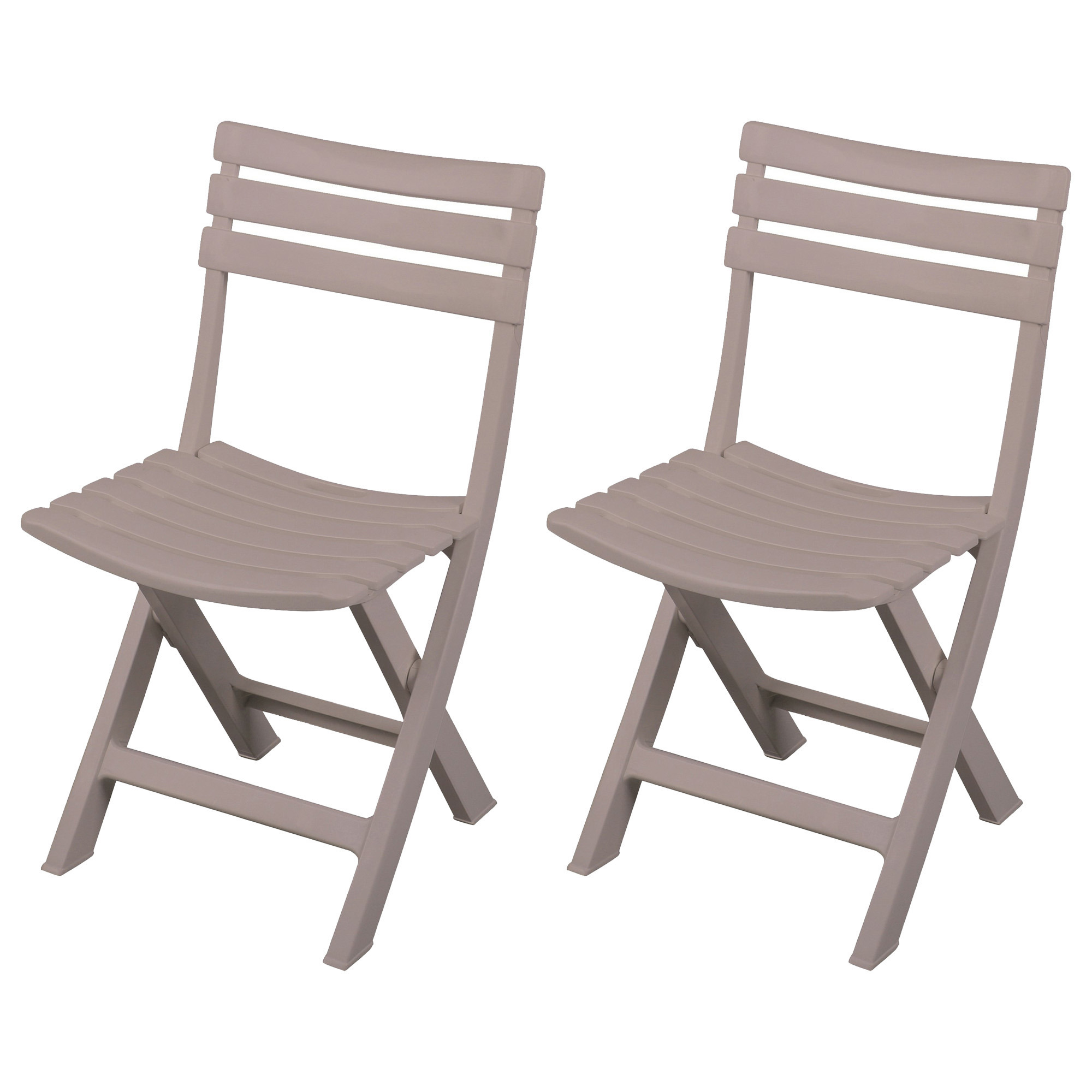 Klapstoel voor buiten-binnen 2x beige 41 x 79 cm stevig kunststof Bijzet stoelen