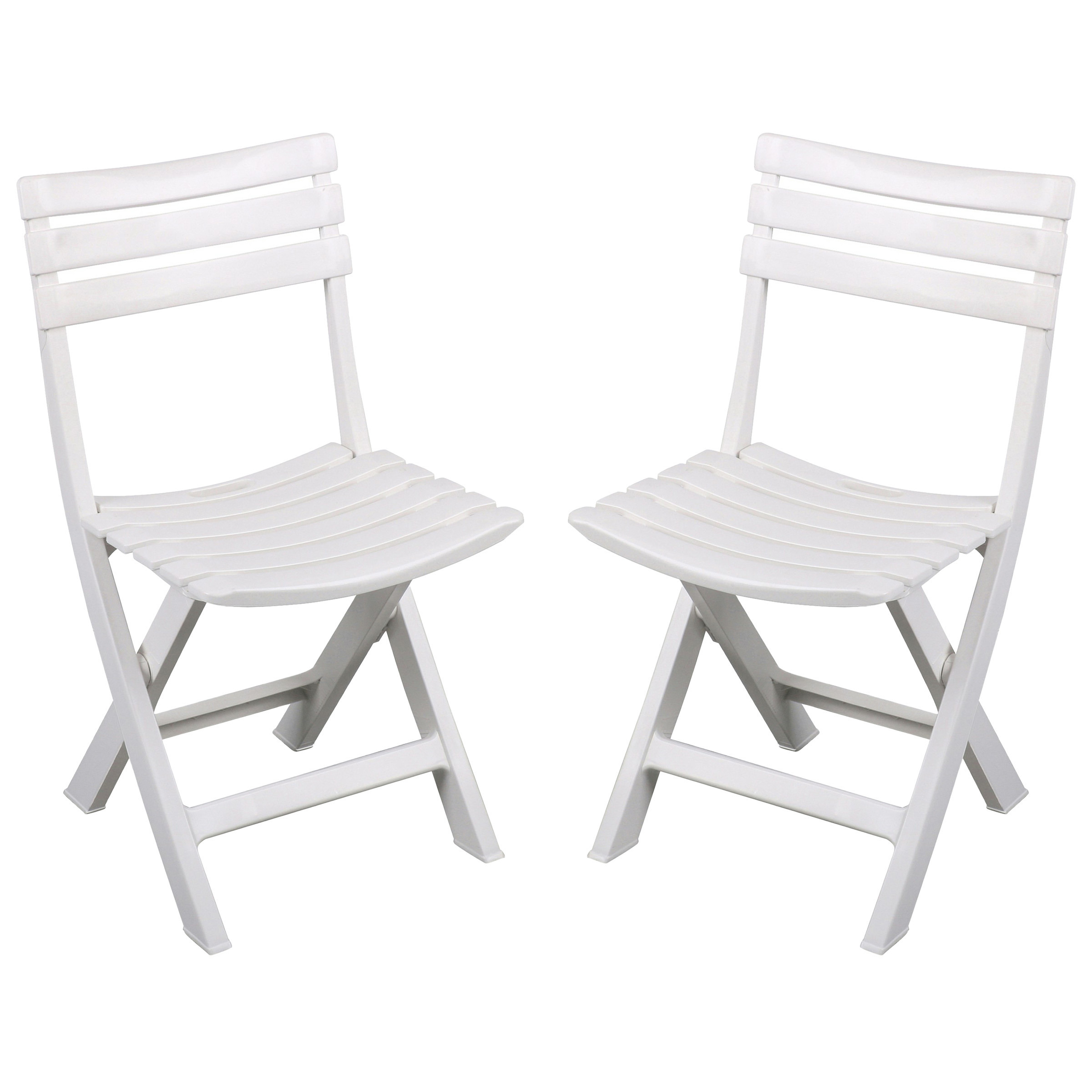 Klapstoel voor buiten-binnen 4x wit 41 x 79 cm stevig kunststof Bijzet stoelen