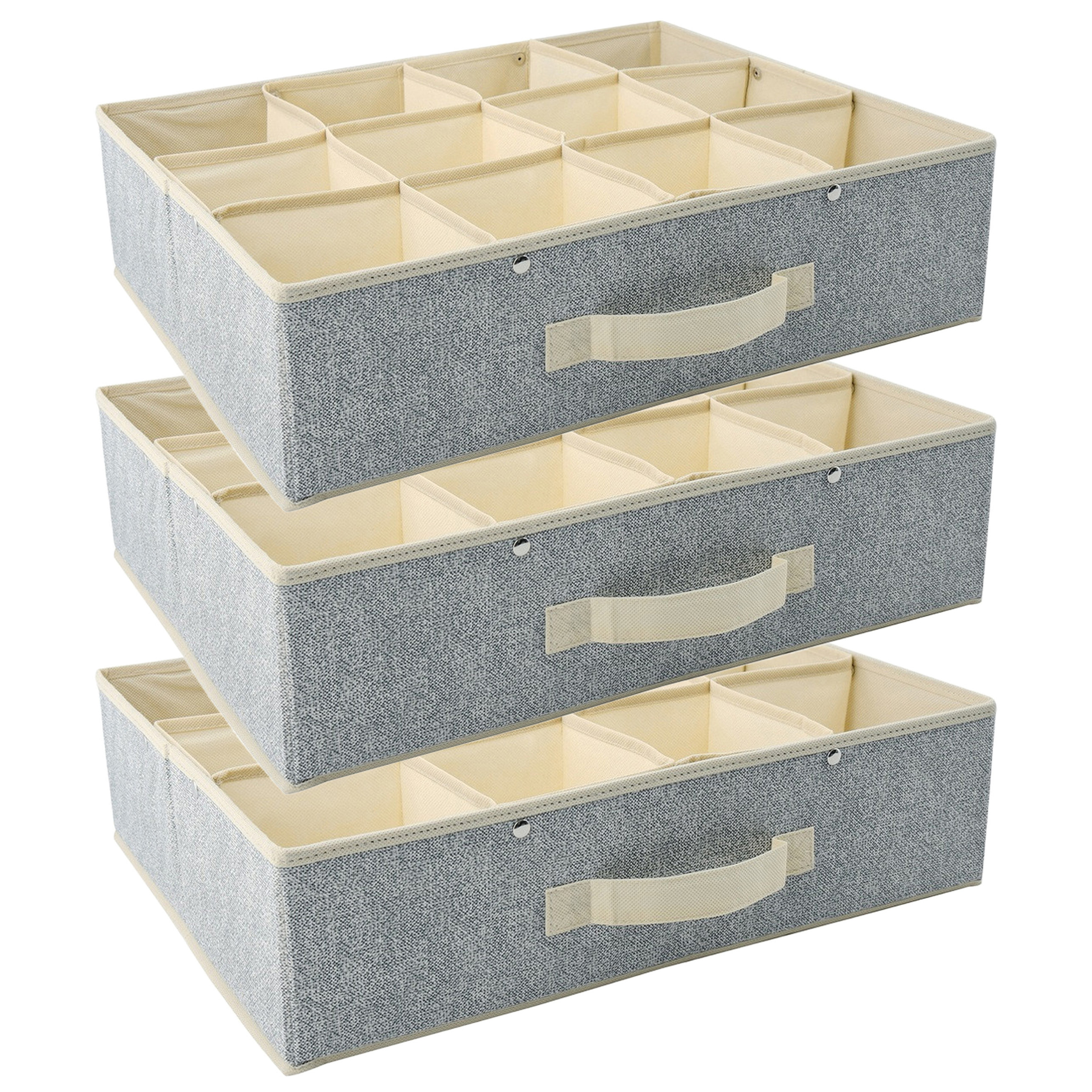 Kleding-kast organizer 3x 12 vakken grijs 45 x 36 x 12 cm polyester