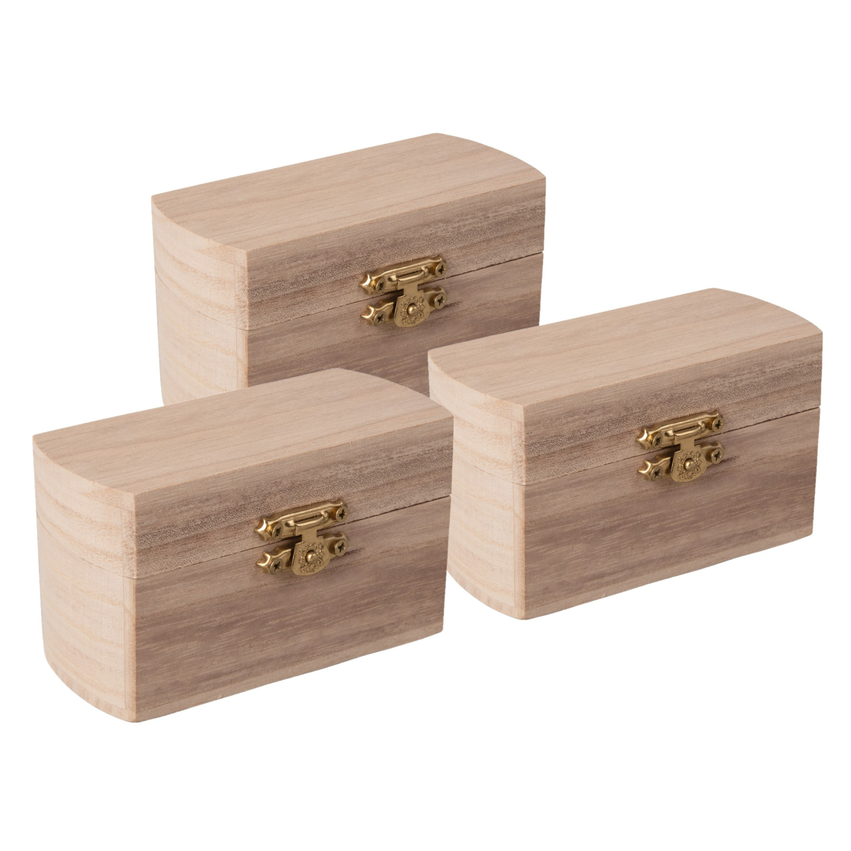 Klein houten kistje met sluiting en deksel 3x 10 x 6 x 6 cm Sieraden-spulletjes-sleutels