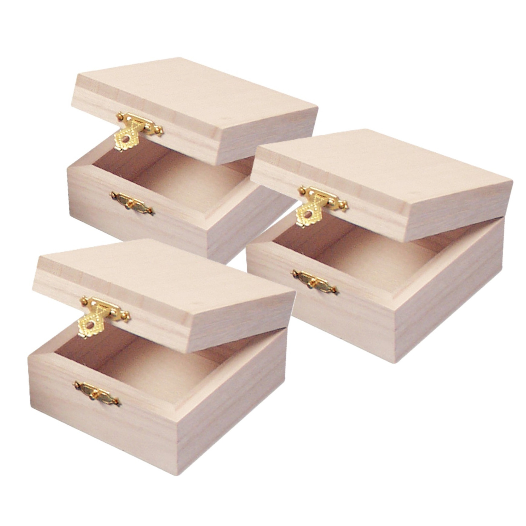 Klein houten kistje met sluiting en deksel 3x 7 x 7 x 4 cm Sieraden-spulletjes-sleutels
