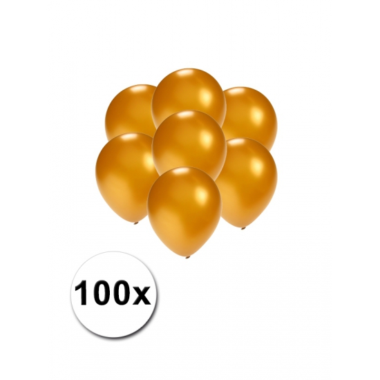 Kleine ballonnen goud metallic 100 stuks -
