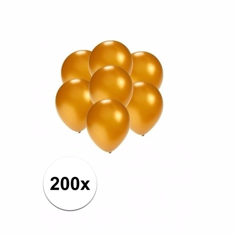 Kleine ballonnen goud metallic 200 stuks -