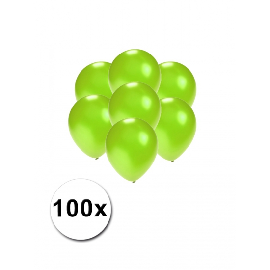 Kleine ballonnen groen metallic 100 stuks -