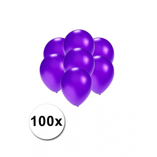 Kleine ballonnen paars metallic 100x stuks -