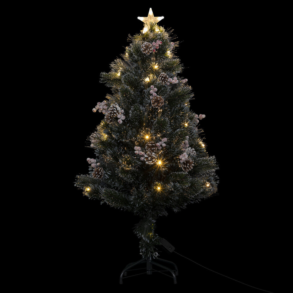 Kleine kunst kerstboom-kunstboom -H120 cm met decoratie en licht