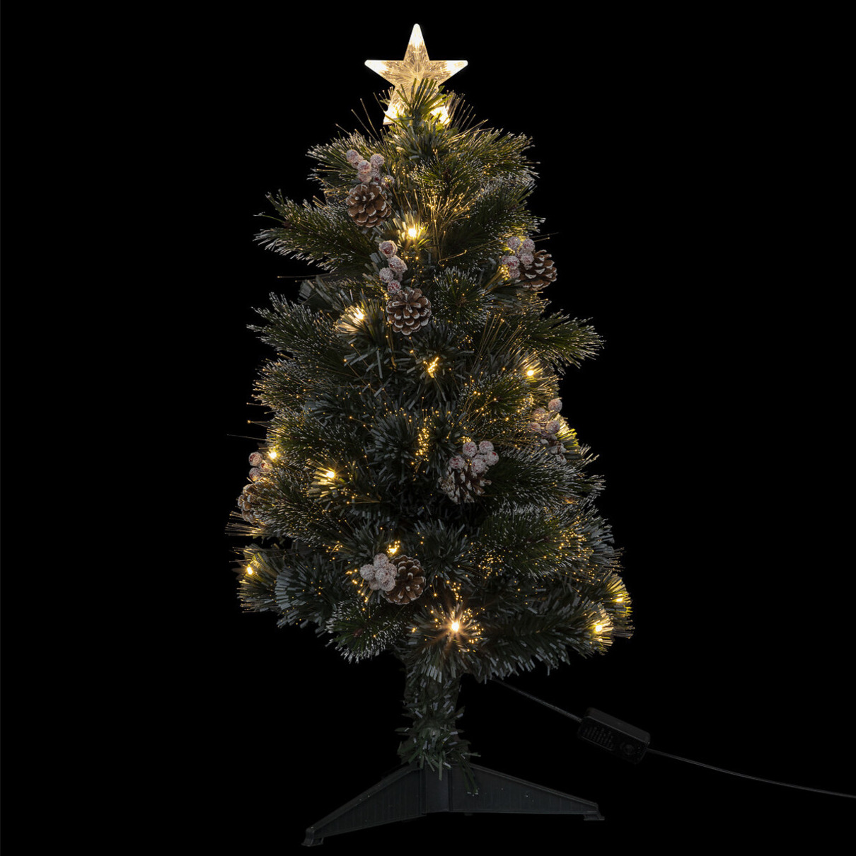 Kleine kunst kerstboom-kunstboom -H90 cm met decoratie en licht