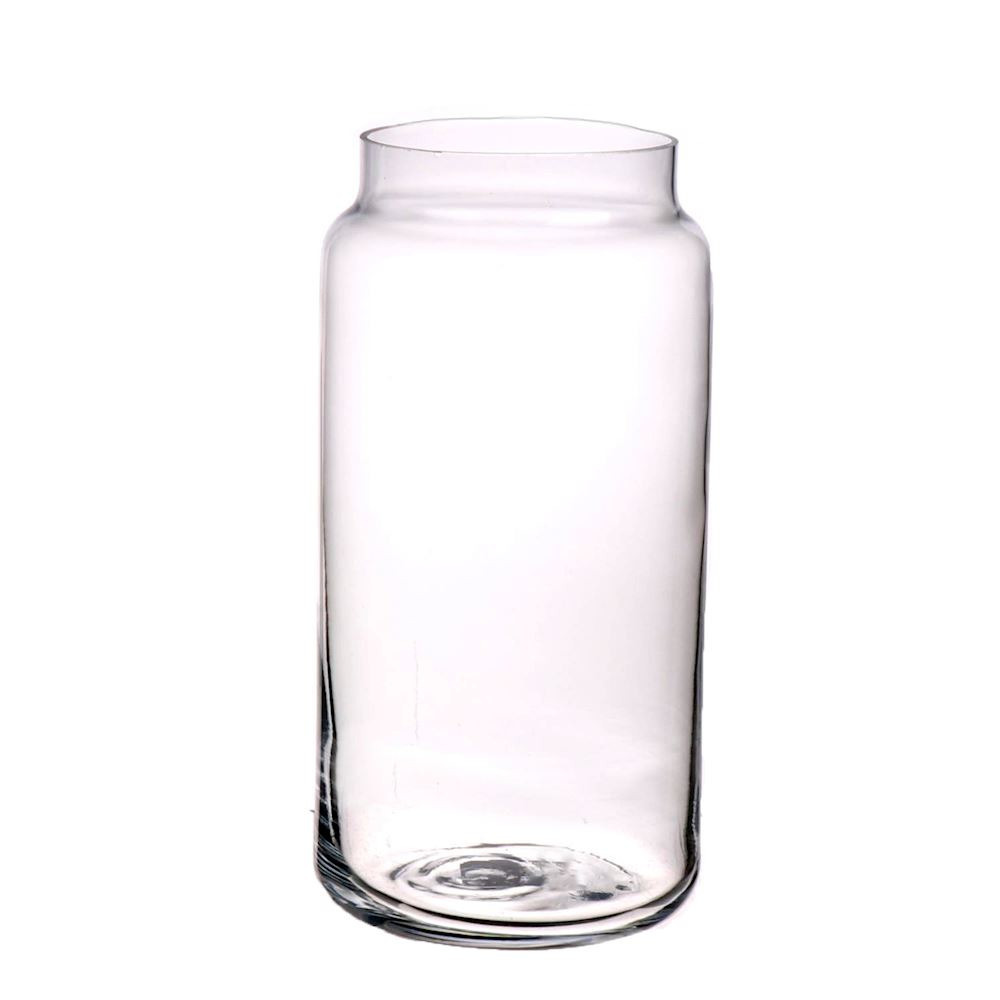 Kleine ronde vaas-vazen van glas 20 x 10 cm