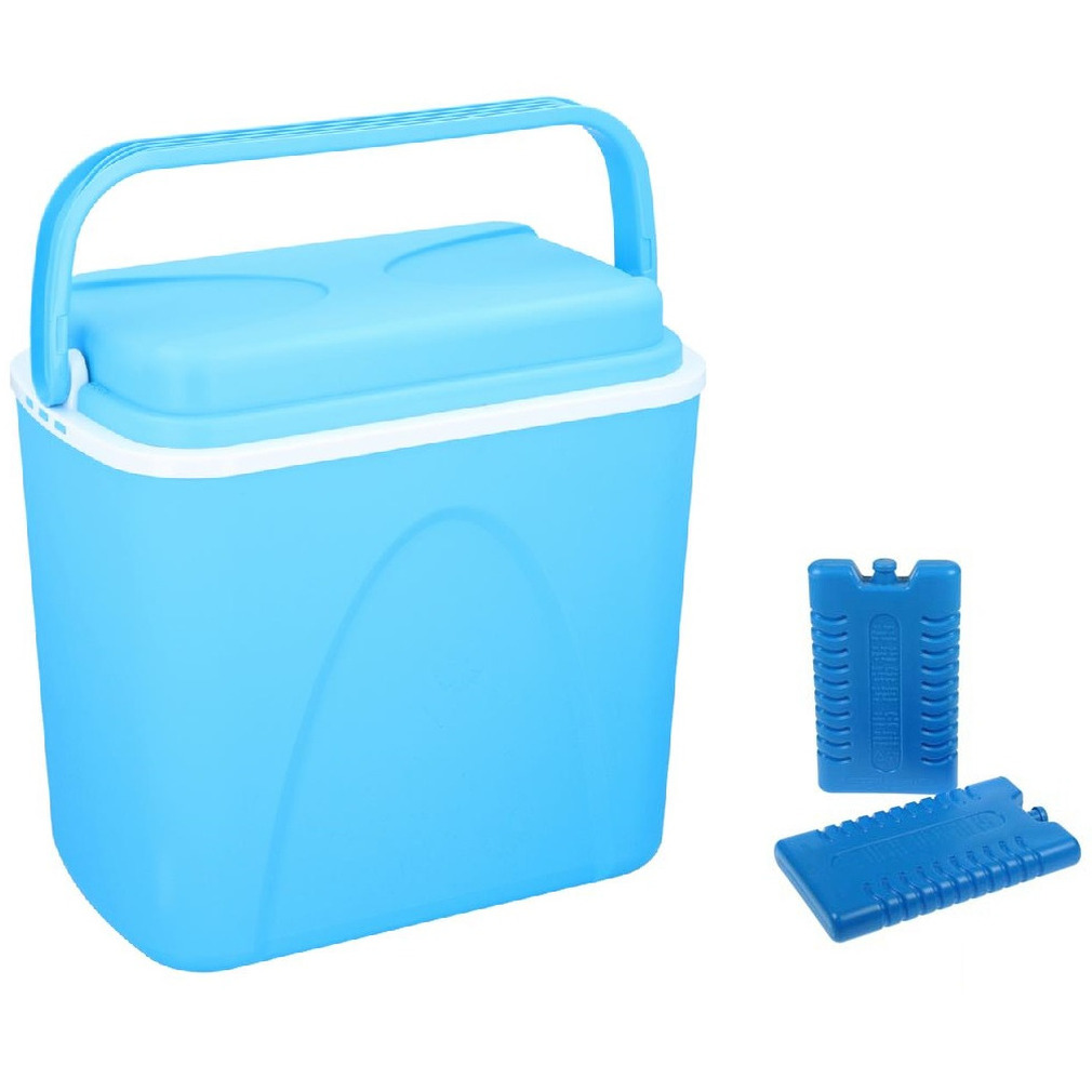 Koelbox blauw 24 liter 39 x 25 x 38 cm incl. 2 koelelementen