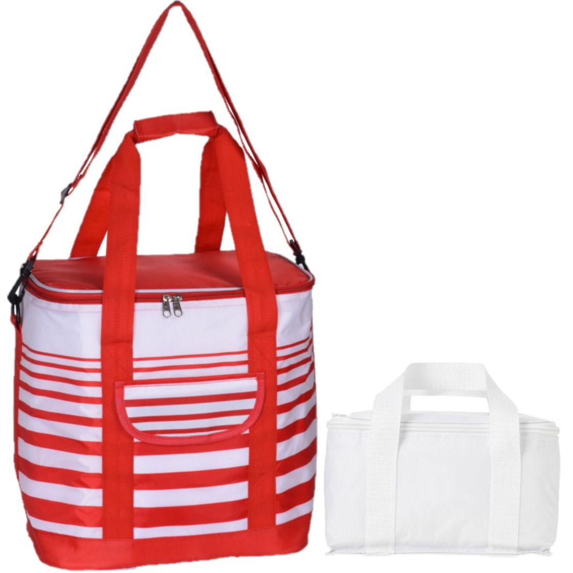 Koeltassen set draagtas-schoudertas rood-wit 24 en 4 liter