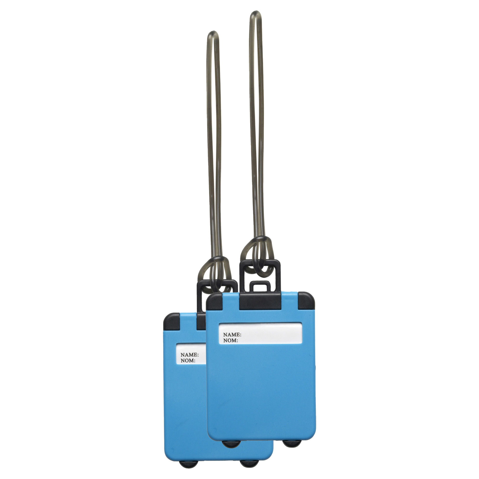 Kofferlabel Jenson 2x blauw 8 x 5.5 cm reiskoffer-handbagage label