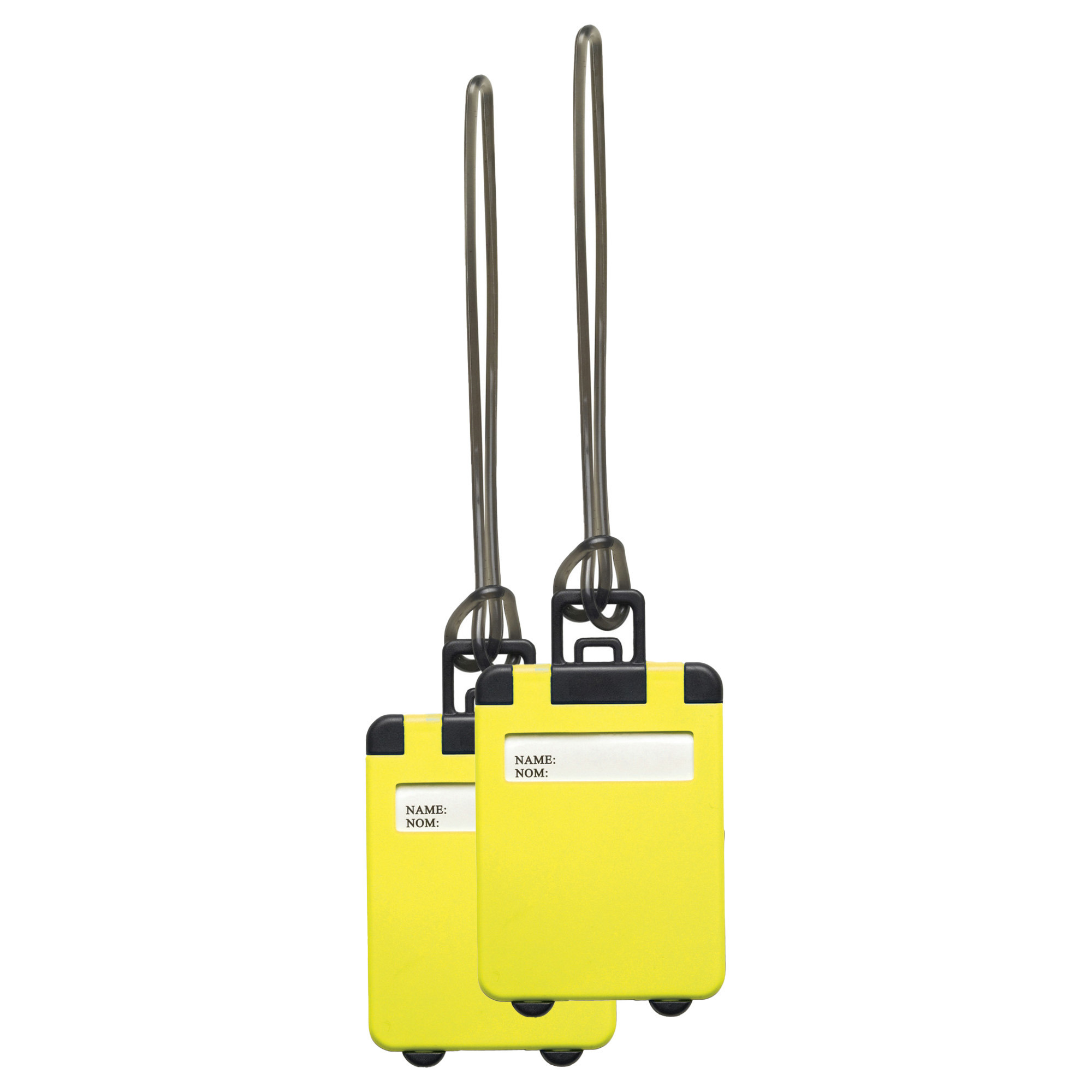 Kofferlabel Jenson 2x geel 8 x 5.5 cm reiskoffer-handbagage label