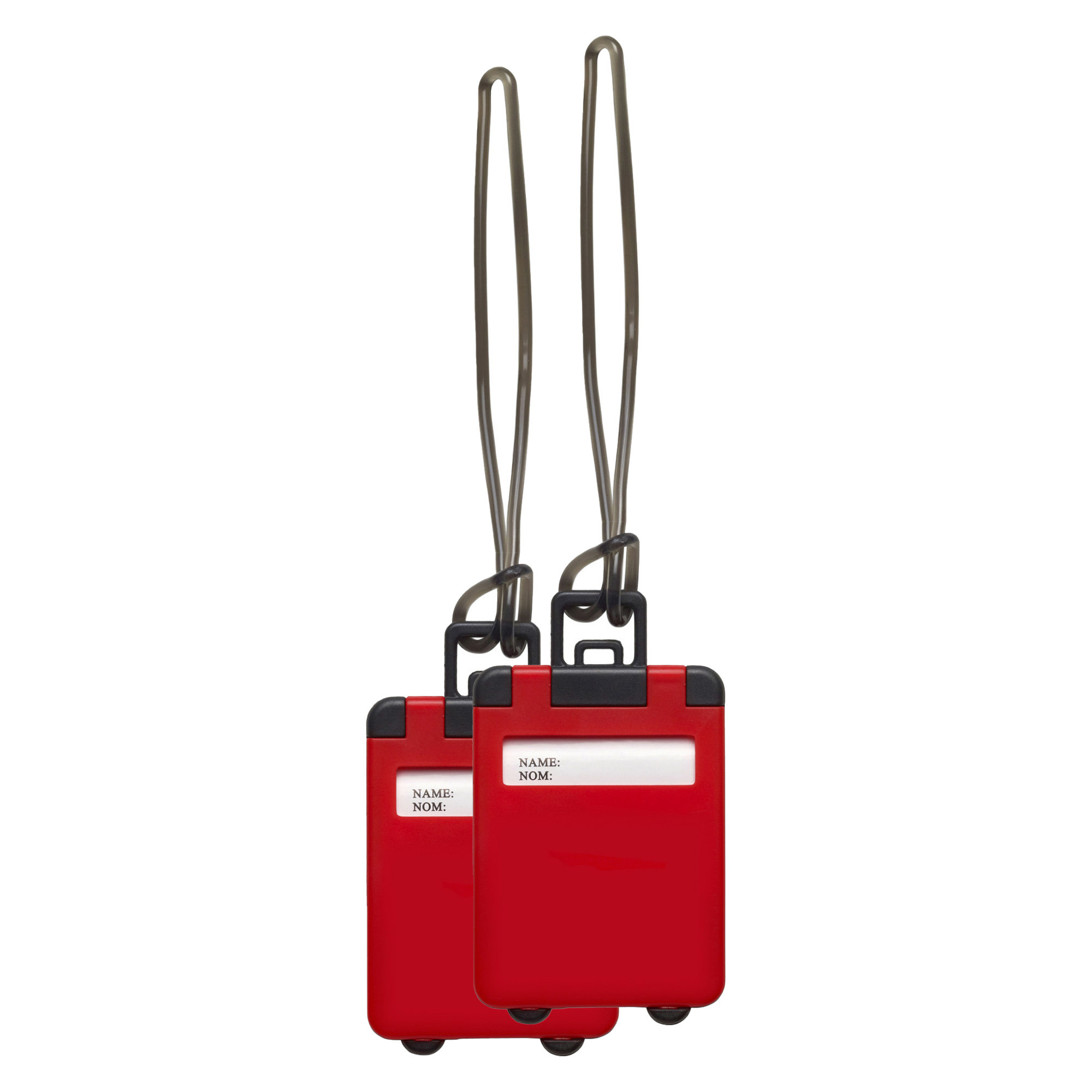 Kofferlabel Jenson 2x rood 8 x 5.5 cm reiskoffer-handbagage label