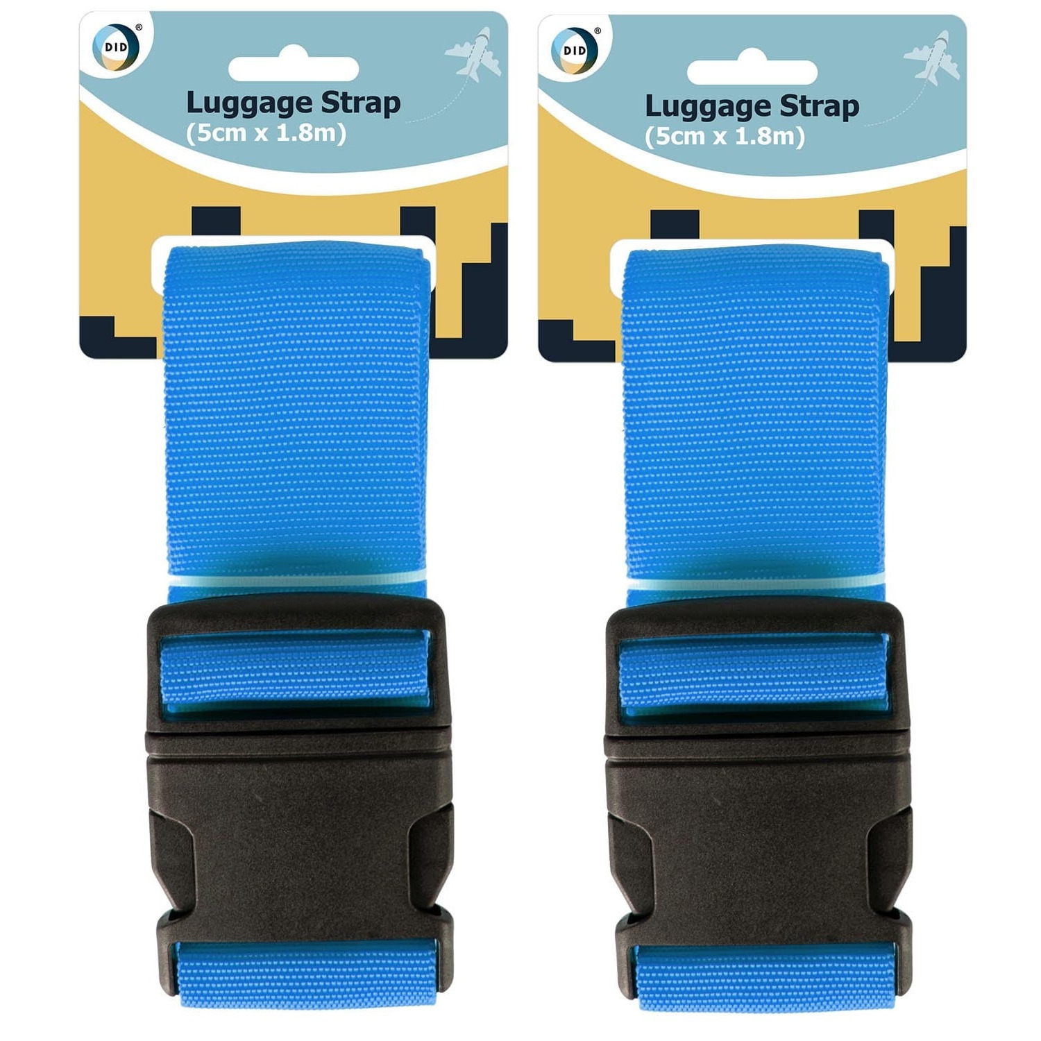 Kofferriem-bagageriem verstelbaar 2x 180 cm blauw