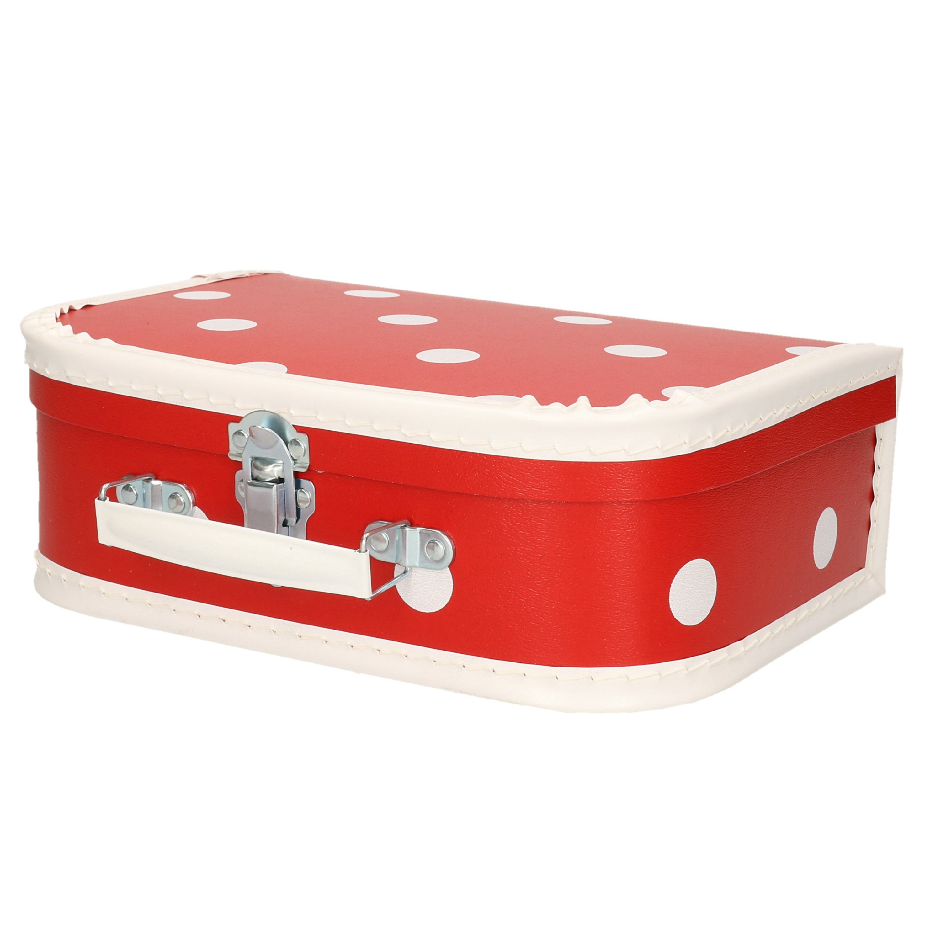 Koffertje rood polka dot 35 cm