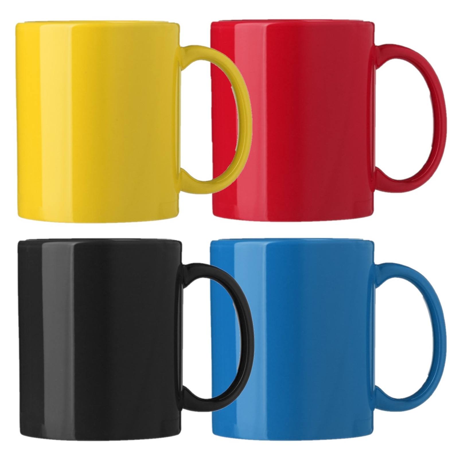 Koffie mokken-bekers Nantes 4x keramiek multi kleuren 300 ml