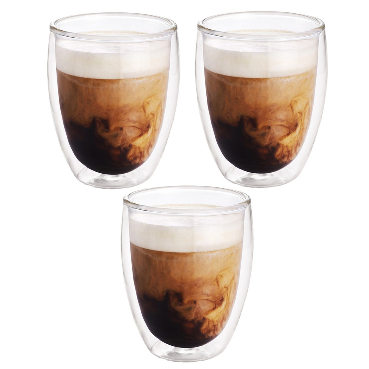 Koffiekopjes-theeglazen 5x stuks 300 ml Barista Dubbelwandige glazen