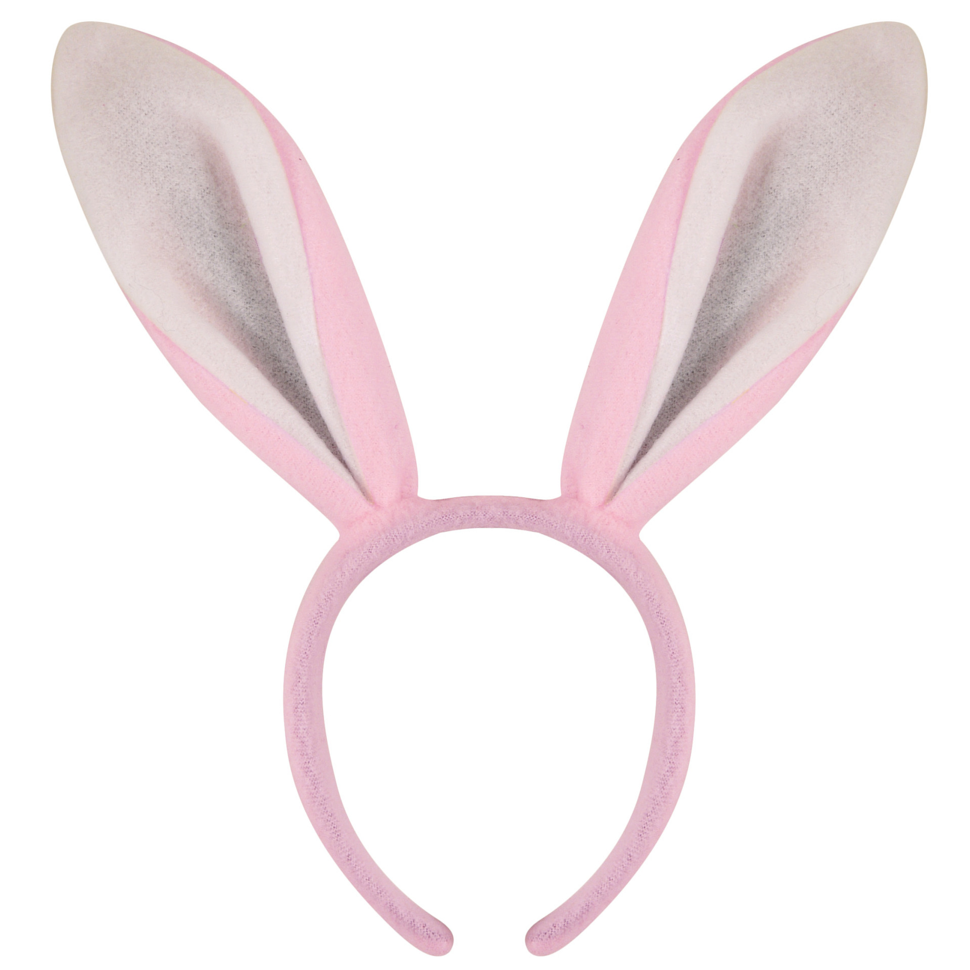 Konijnen/bunny oren roze met wit voor volwassenen 27 x 28 cm -