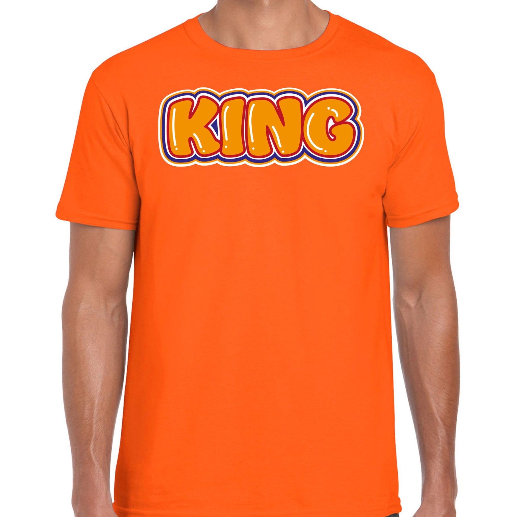 Koningsdag verkleed T-shirt voor heren King oranje feestkleding
