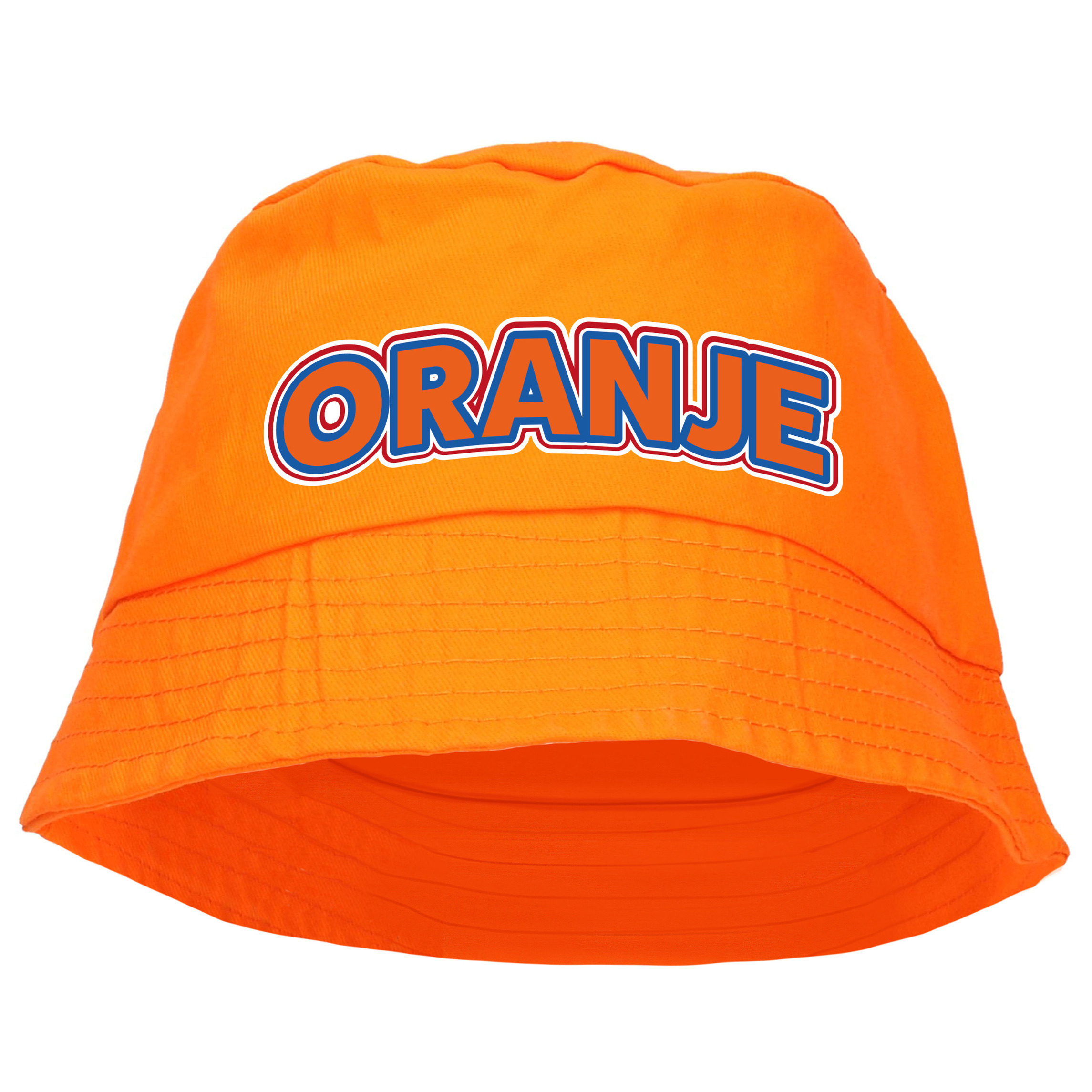 Koningsdag vissershoedje-bucket hat oranje 57-58 cm