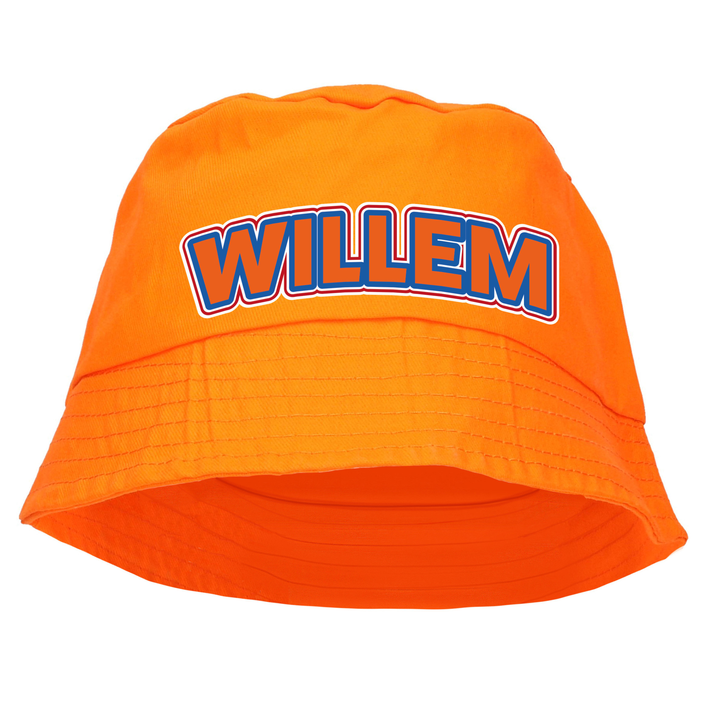 Koningsdag vissershoedje-bucket hat oranje Willem 57-58 cm
