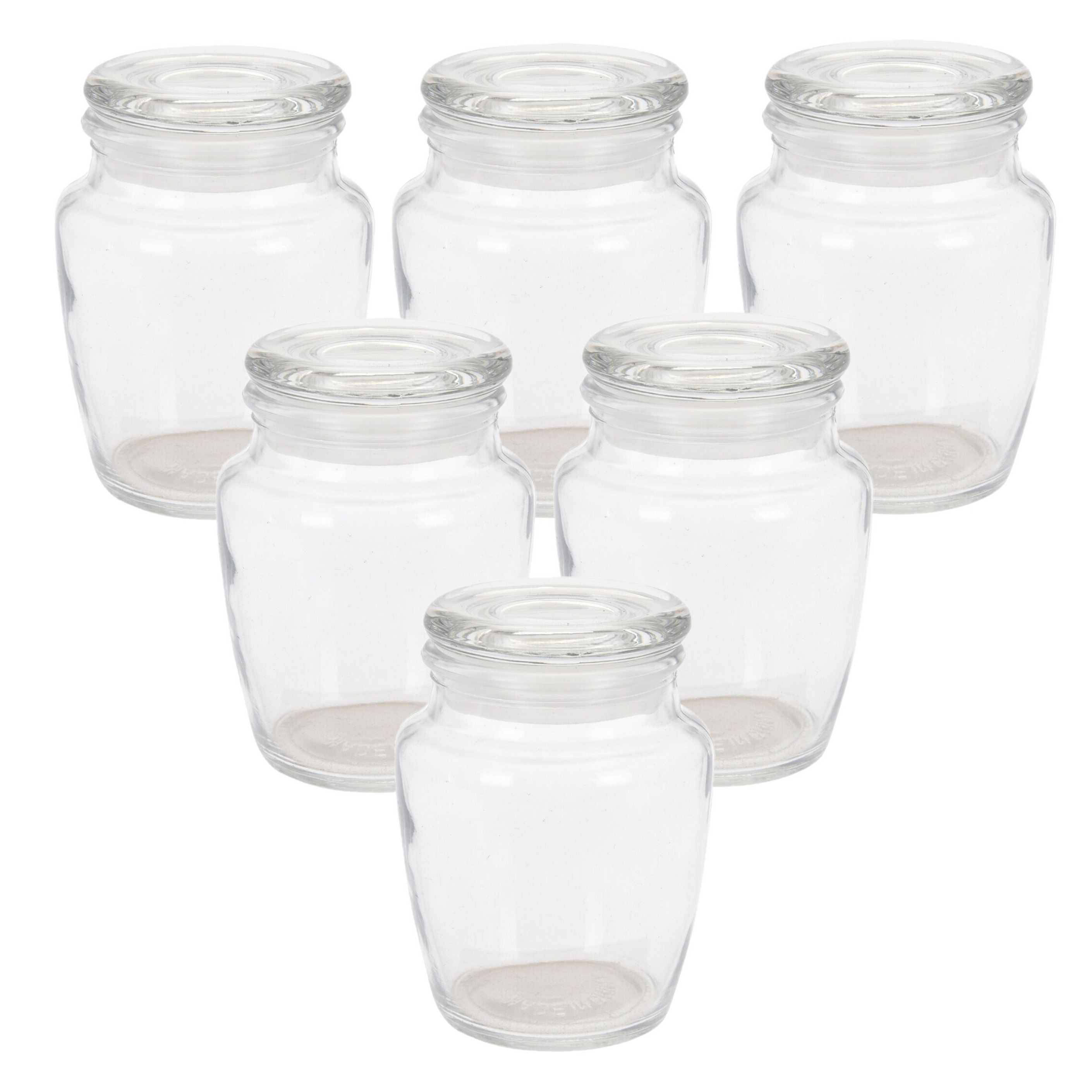 Kruidenpotjes-voorraadpotjes 12x stuks glas transparant 150 ml