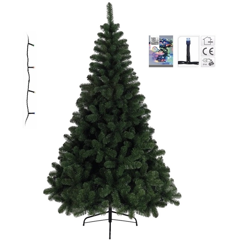Kunst kerstboom Imperial Pine 120 cm met gekleurde verlichting
