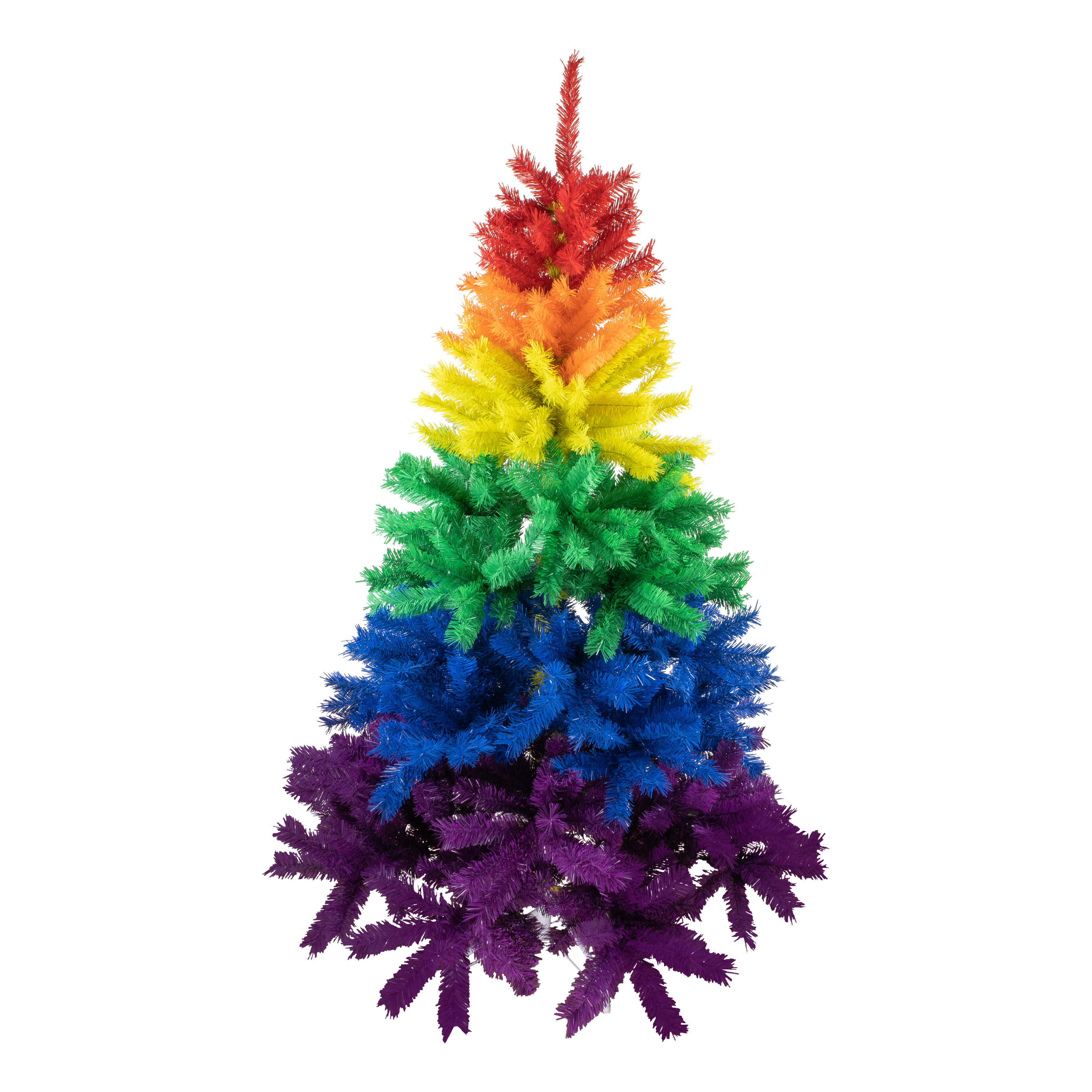 Kunst kerstboom regenboog H170 cm kunststof gekleurde kunstboom