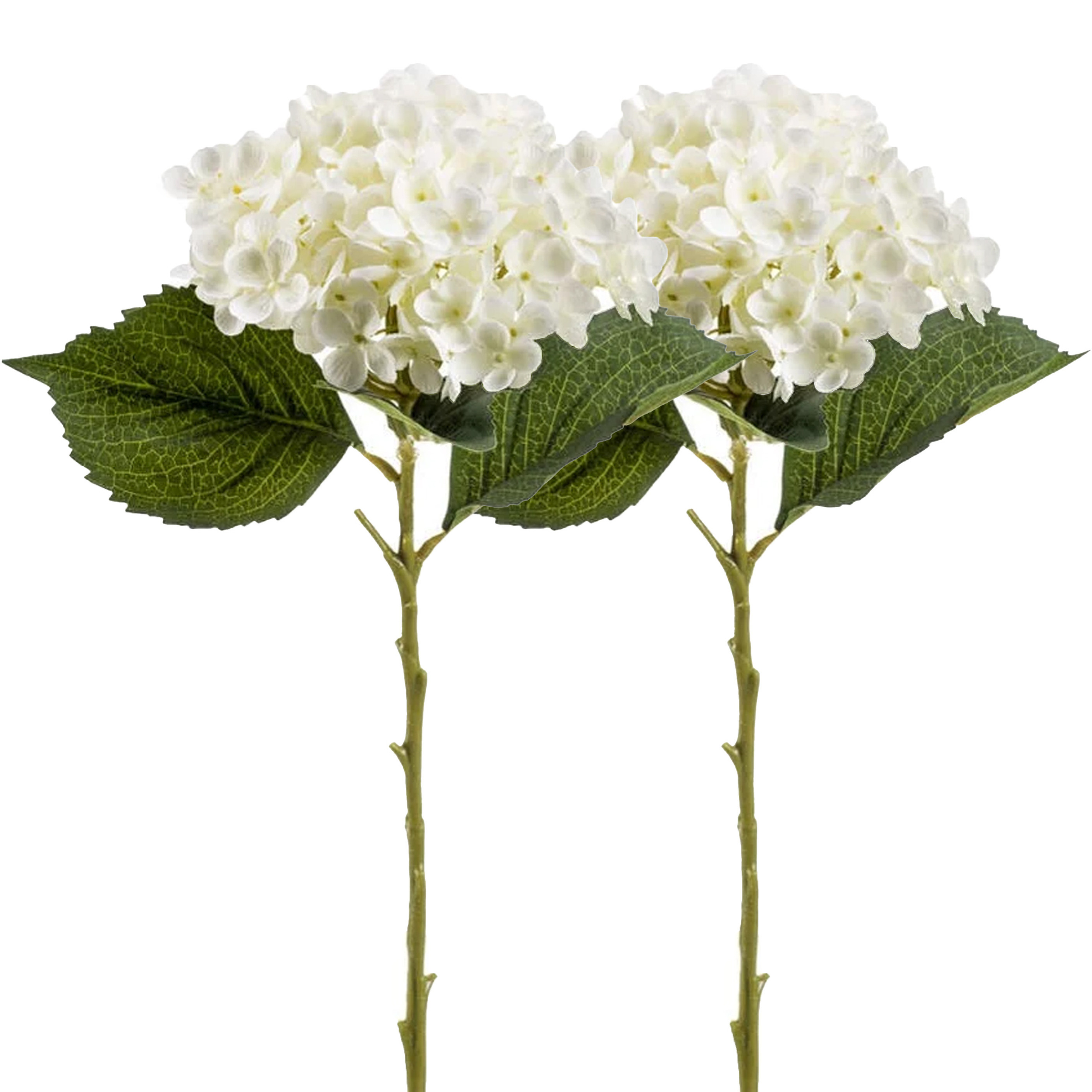 Kunstbloem hortensia tak 2x Annabelle 52 cm creme Kunst zijdebloem Hydrangea