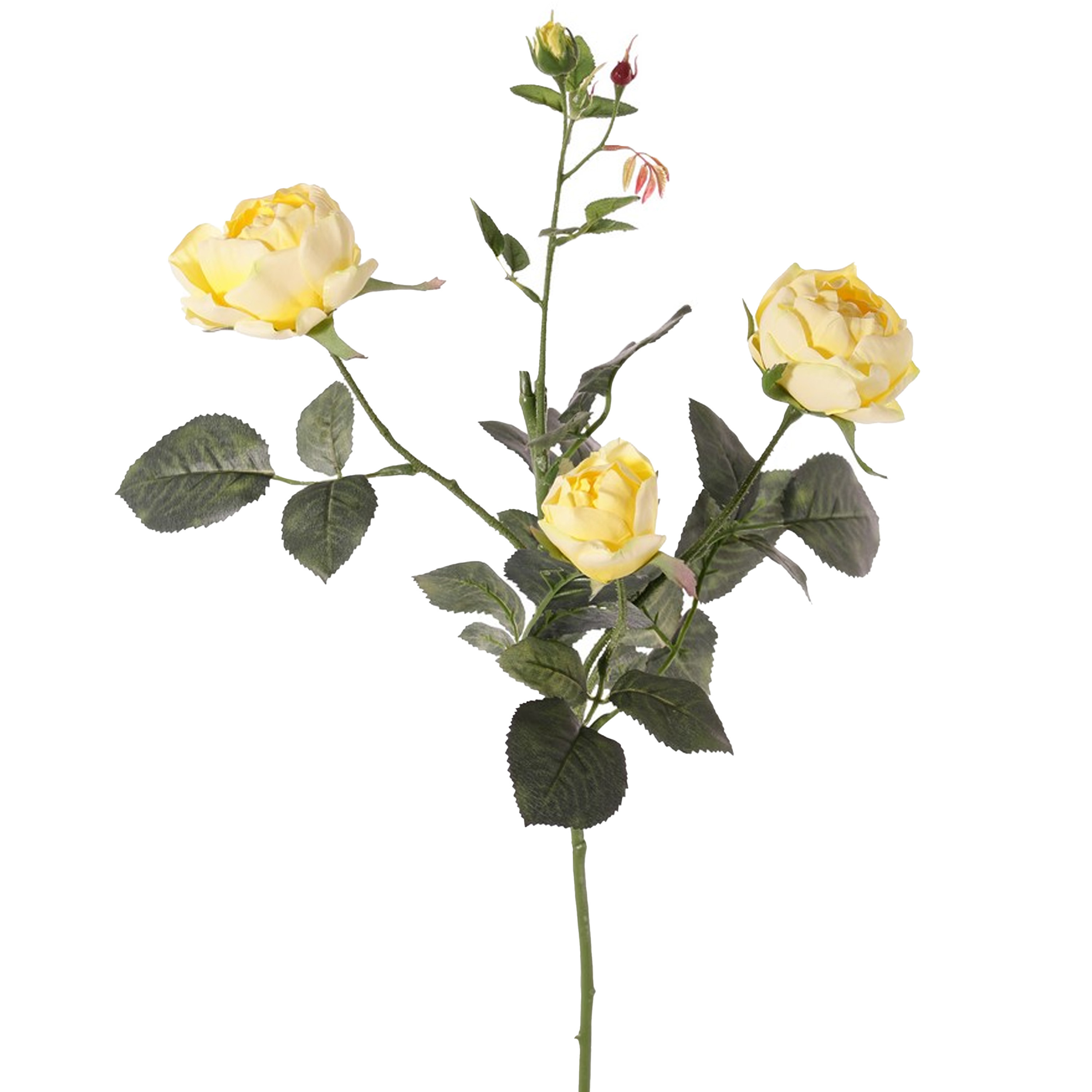 Kunstbloem roos Ariana geel 73 cm kunststof steel decoratie bloemen