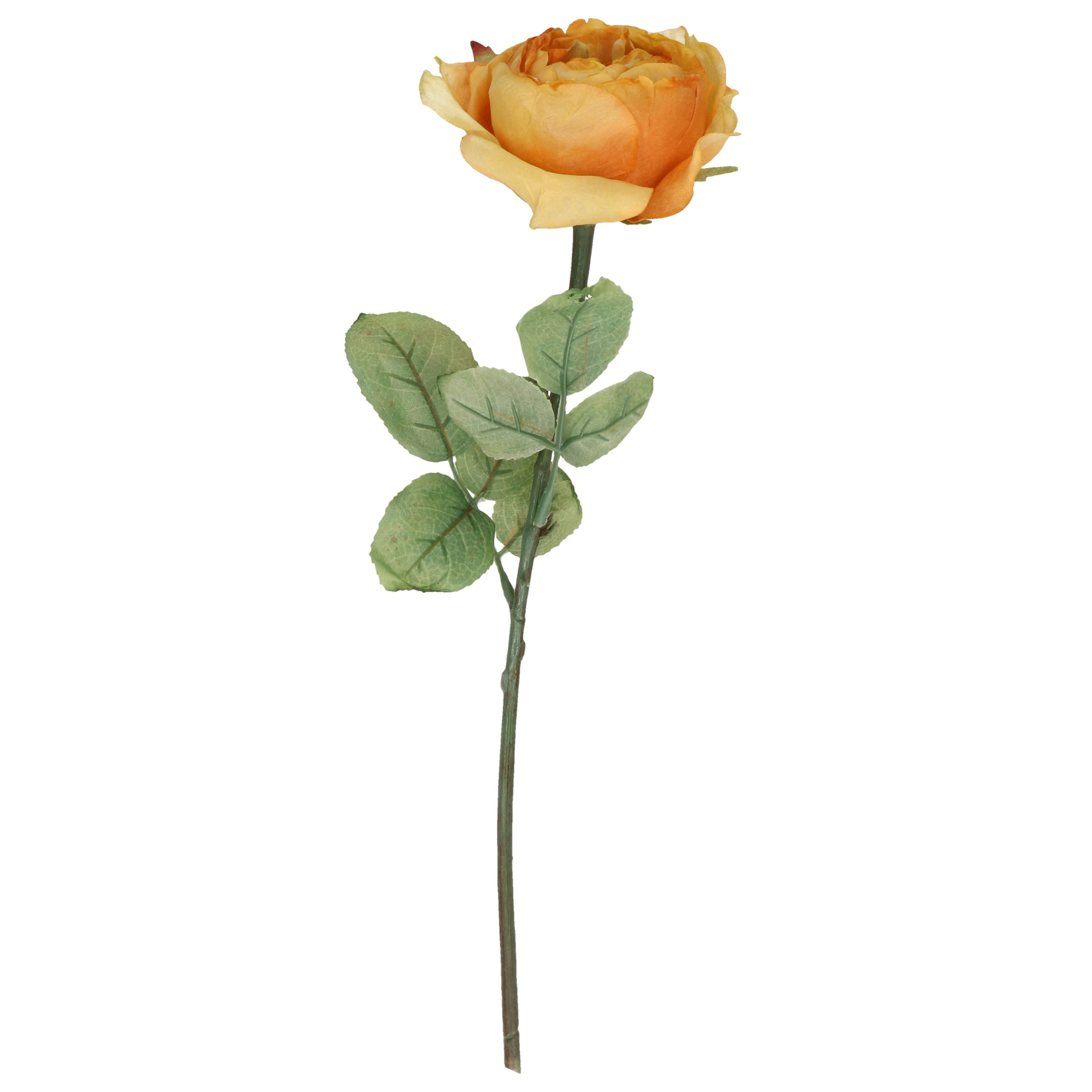 Kunstbloem roos Diana oranje 36 cm kunststof steel decoratie bloemen