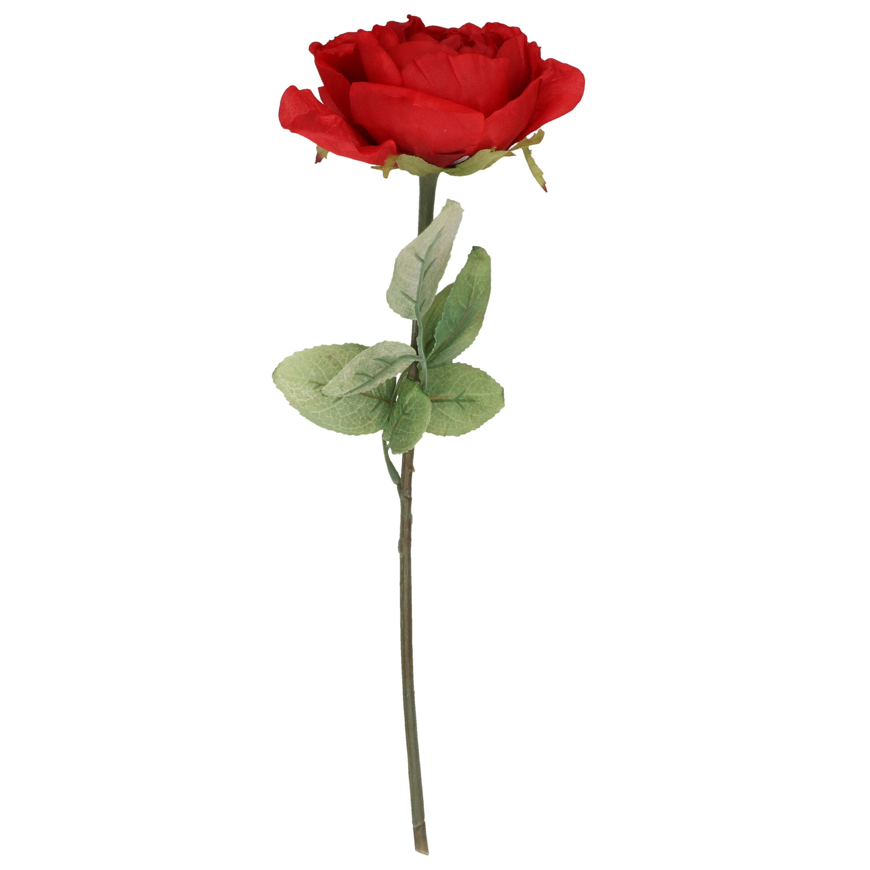 Kunstbloem roos Diana rood 36 cm kunststof steel decoratie bloemen