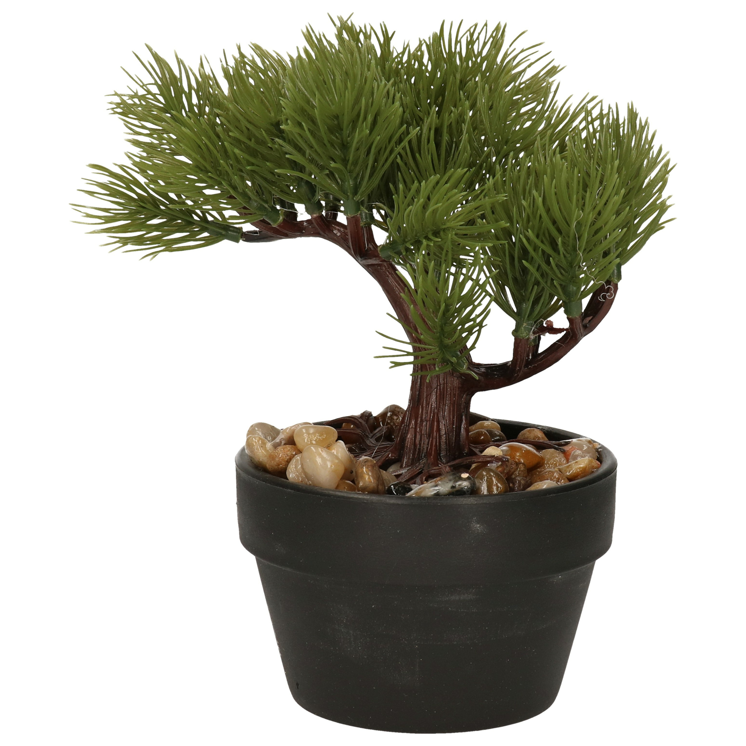 Kunstplant bonsai boompje in pot Japans decoratie 19 cm Type Needle