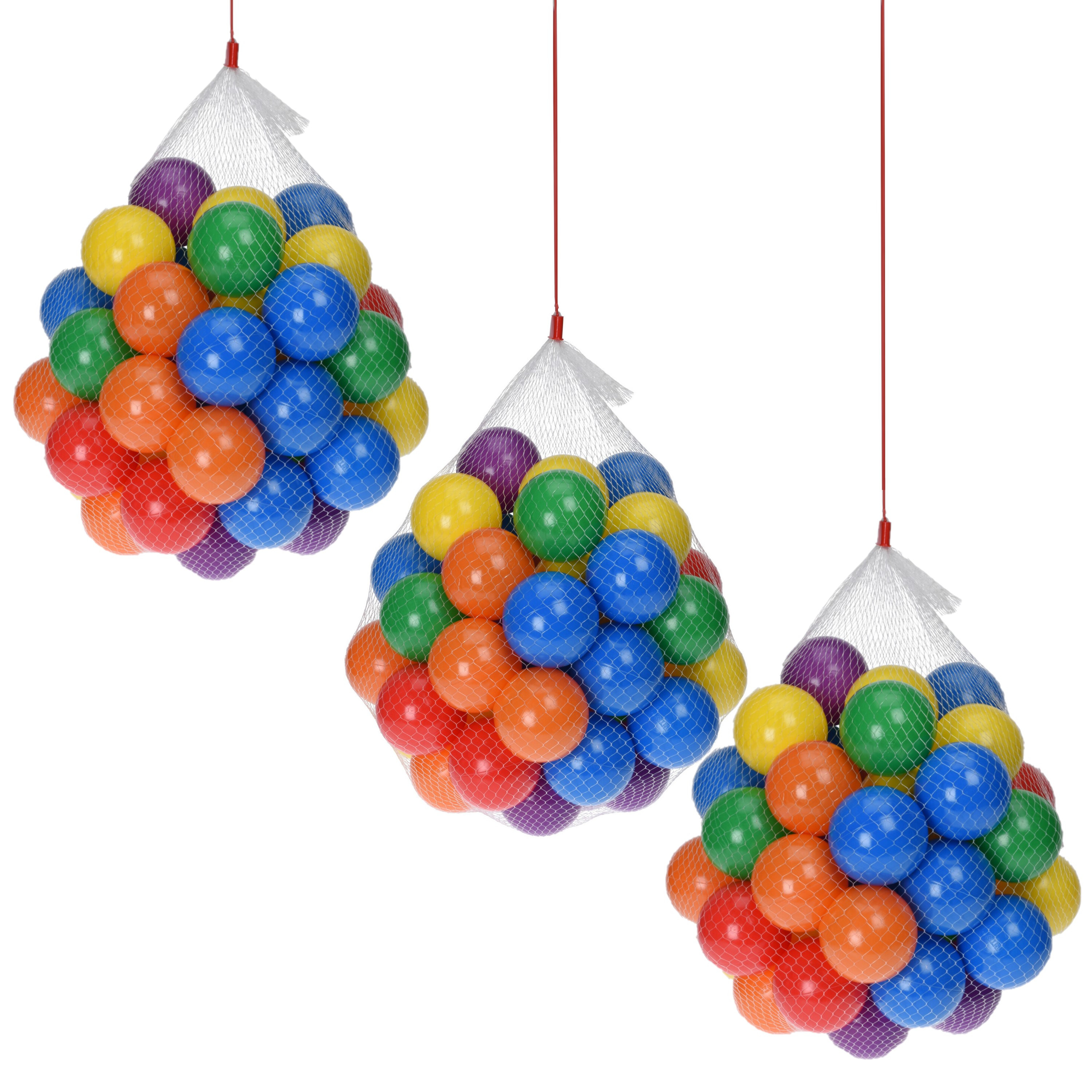 Kunststof ballenbak ballen 250x stuks 6 cm vrolijke kleurenmix -