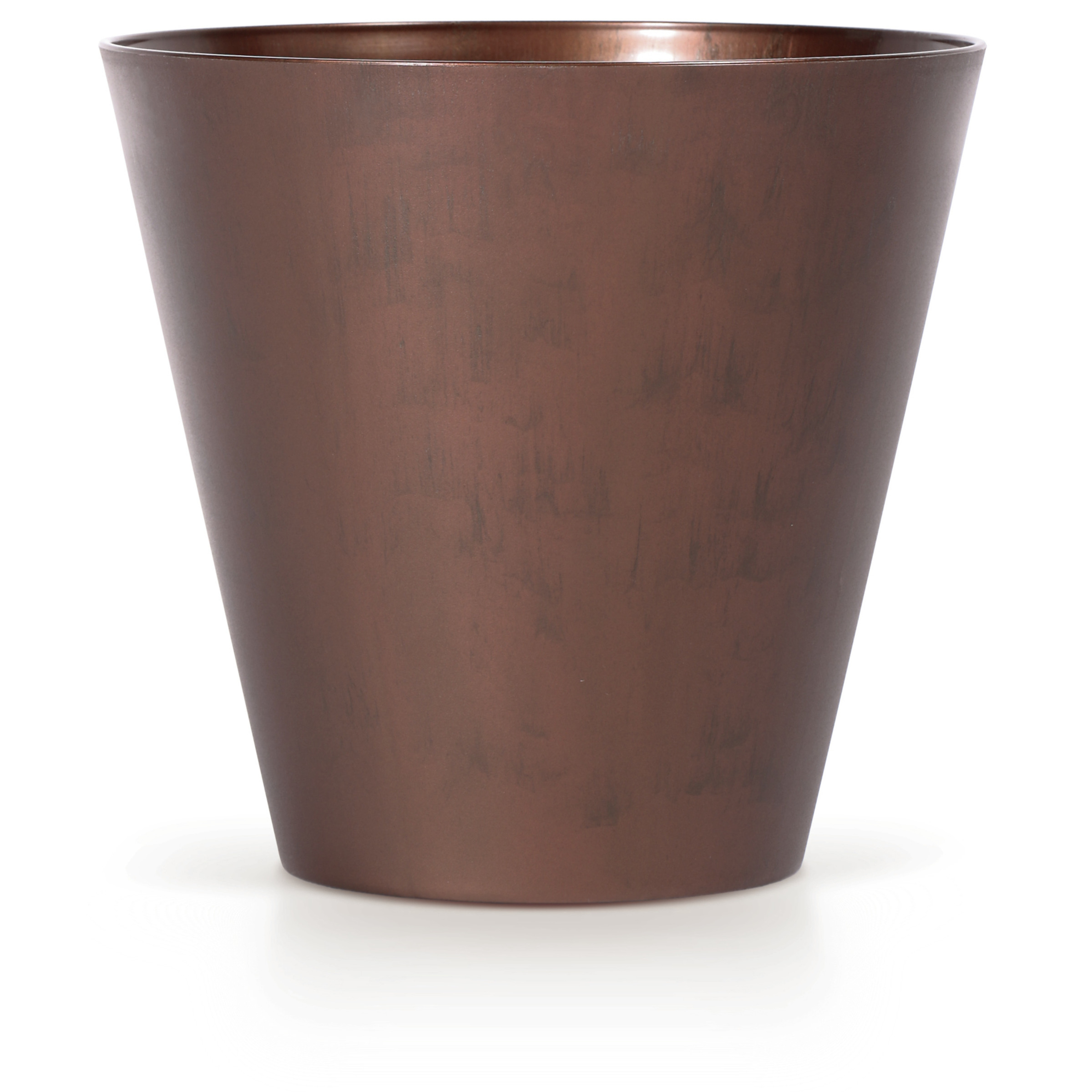 Kunststof bloempot-plantenpot 20 cm cortenstaal look-brons