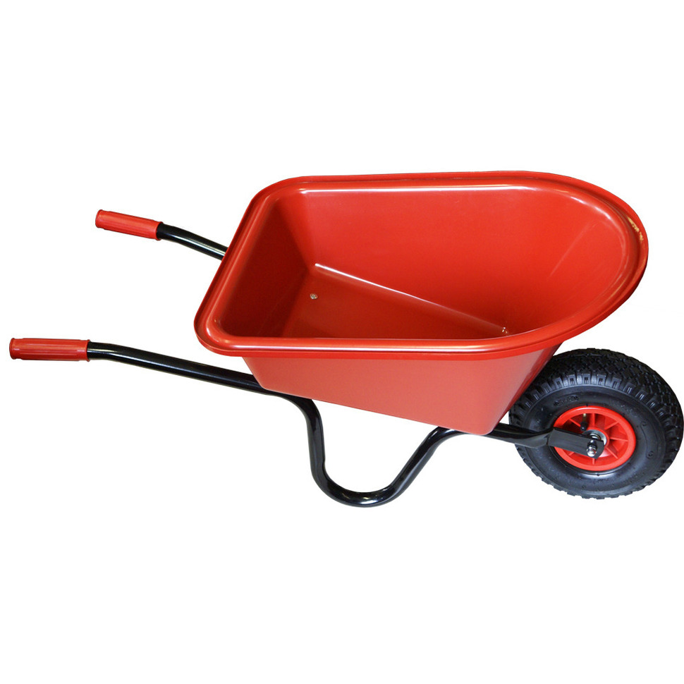Afbeelding van Kunststof/metalen speelgoed kruiwagen rood 60 cm voor kinderen