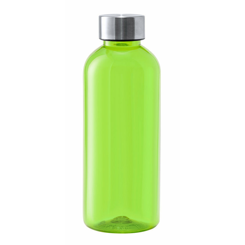 Kunststof waterfles-drinkfles-sportfles groen transparant met RVS dop 600 ml