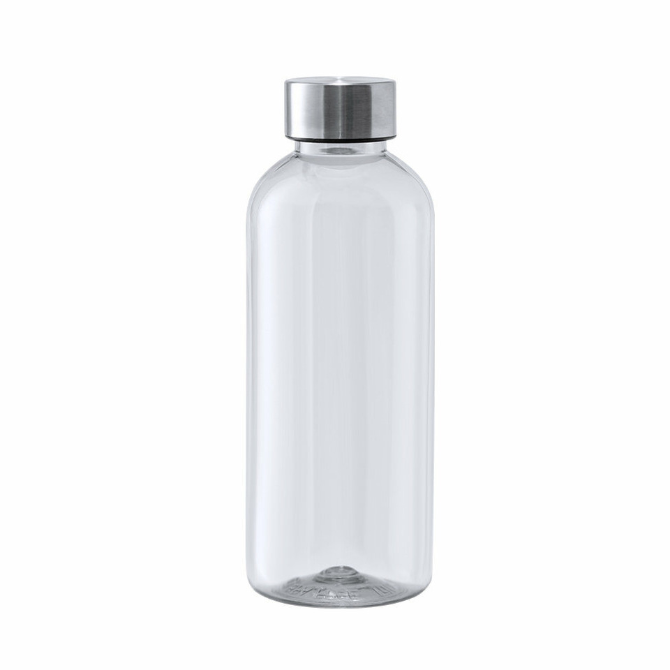Kunststof waterfles-drinkfles-sportfles transparant met RVS dop 600 ml