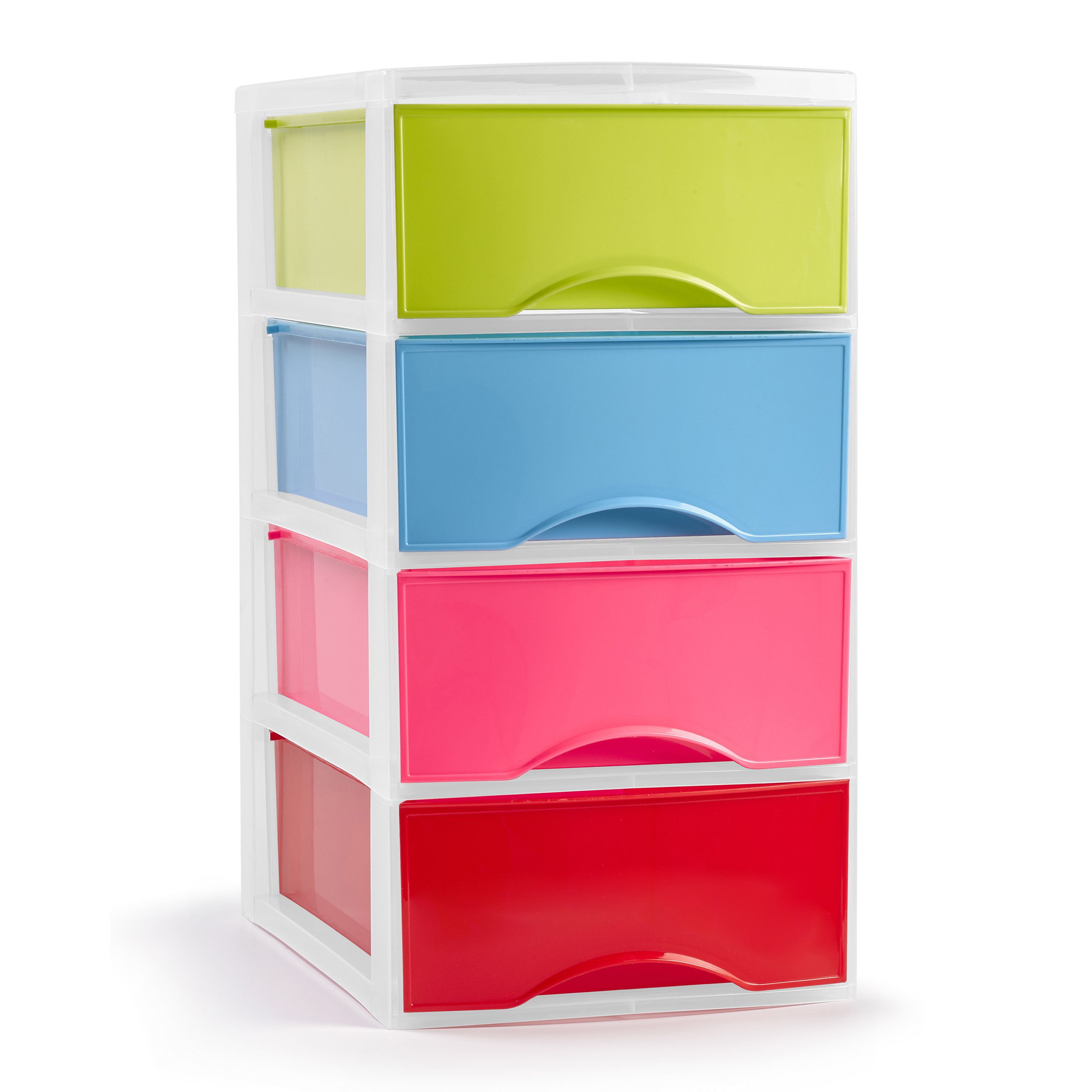 Ladeblokje-bureau organizer met 4x lades multi kleuren L26 x B36 x H49 cm plastic
