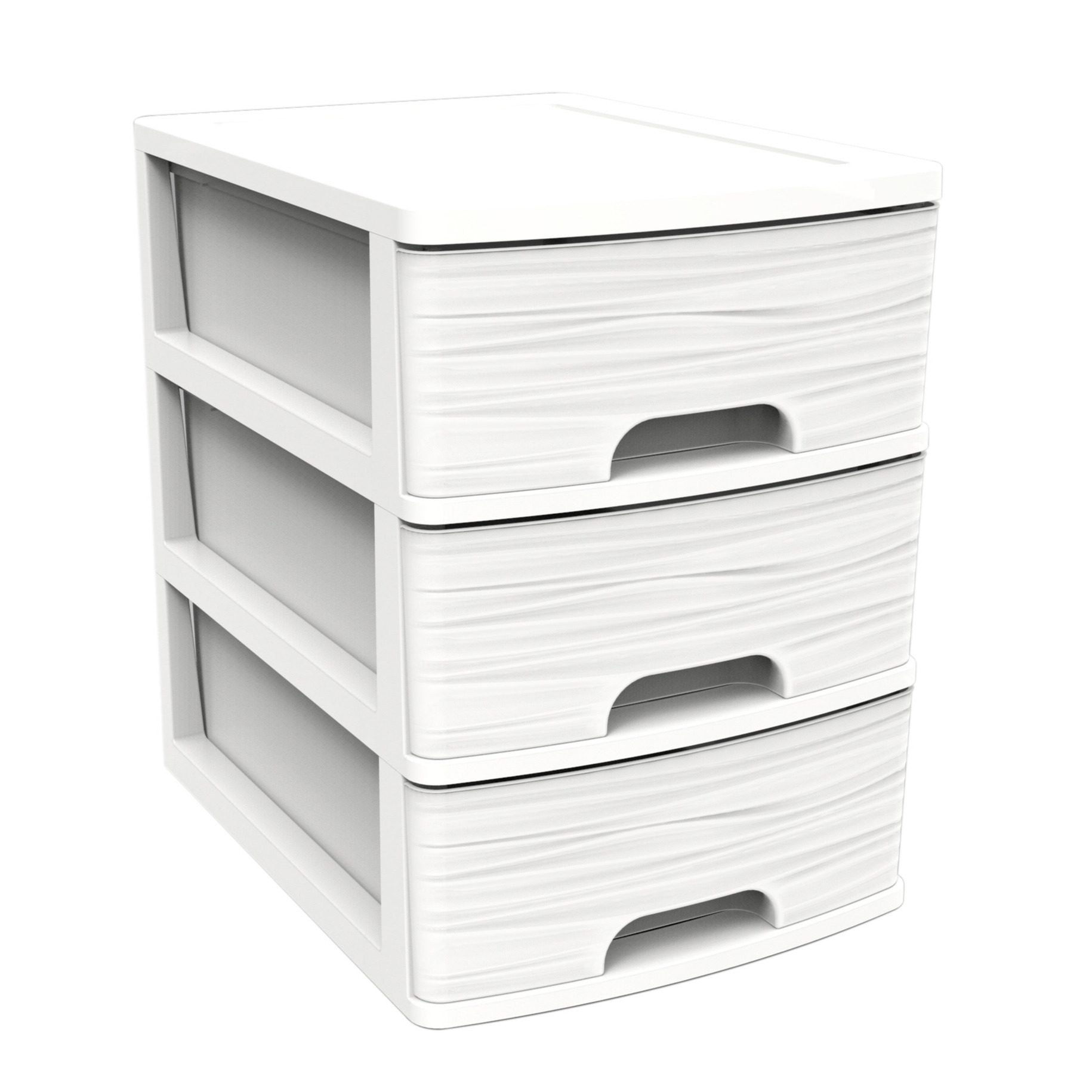 Ladenkast-bureau organizer wit A5 3x lades stapelbaar L27 x B36 x H35 cm