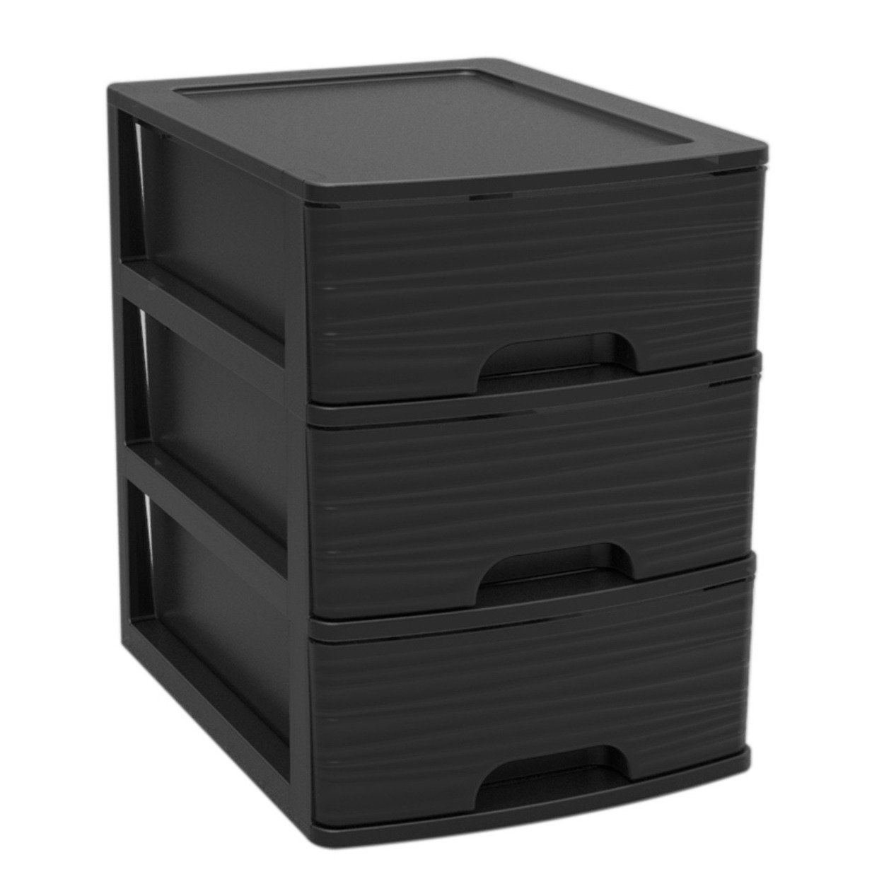 Ladenkast-bureau organizer zwart A5 3x lades stapelbaar L19 x B26 x H25 cm