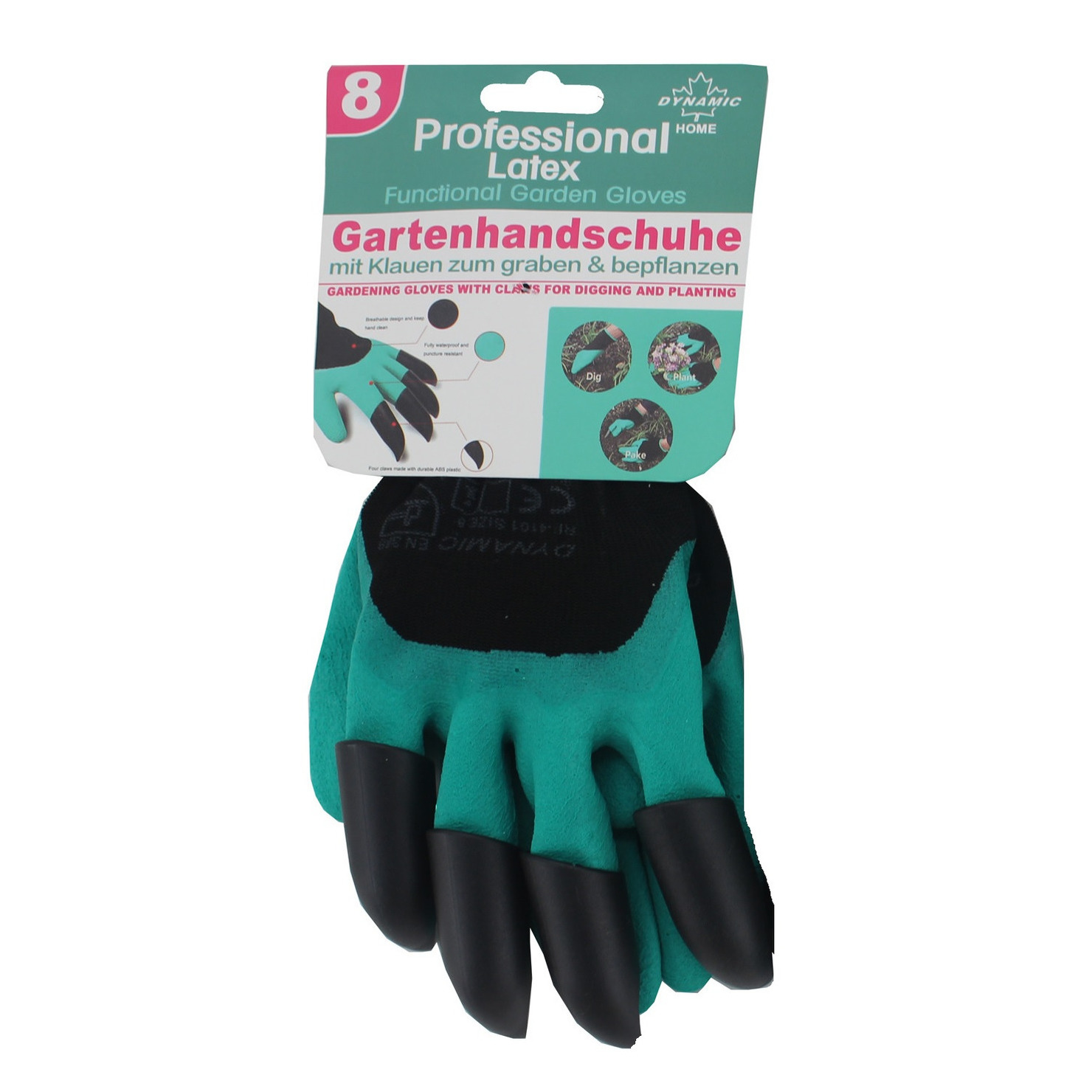 Latex tuin handschoenen met graaf en beplant klauwen voor volwassenen