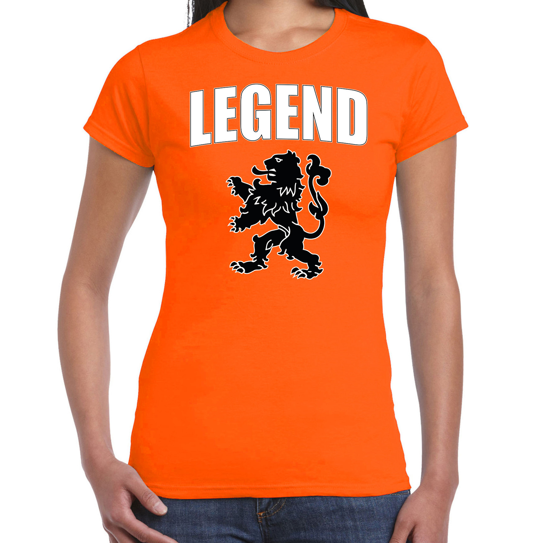 Legend met leeuw oranje t-shirt Holland-Nederland supporter EK- WK voor dames