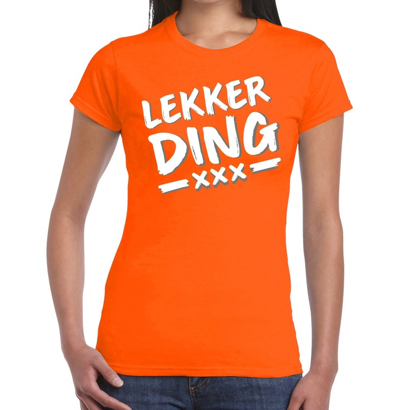 Lekker Ding fun t-shirt oranje dames